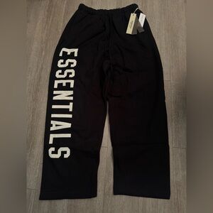 Fear of God ESSENTIALS Black Sweatpants with White Side Logo 100% authentic